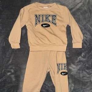 Nike Beige Kids Sweatshirt and Pants Set
